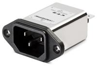 fn9222r-6-06 Schaffner 6A, 250 V ac Male Flange Mount IEC Filter FN9222R-6-06, Faston