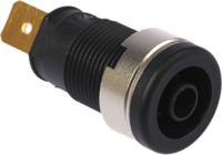 972356100 Hirschmann Test & Measurement Black Female Banana Socket, 4 mm Connector, Tab Termination, 32A, 1000V ac/dc, Gold