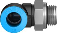 qsl-g14-10 Festo QS Series Elbow Threaded Adaptor, G 1/4 Male to Push In 10 mm, Threaded-to-Tube Connection Style, 186122