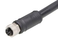 1205000228 Brad from Molex Cordset, 4 Contacts, Cable, M12 Connector, Socket, Female, IP67, 120500 Series