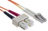 536-6989 RS PRO LC to SC Duplex Multi Mode OM1 Fibre Optic Cable, 62.5/125μm, Orange, 2m