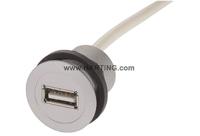09454521921 HARTING Straight, Panel Mount, Socket Type A to A 2.0 IP20 USB Connector