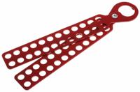 862-5168 RS PRO Red 24-Lock Steel Universal Lockout Hasp, 11mm Shackle, 25mm Attachment