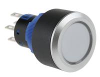 175-8324 RS PRO Illuminated Push Button Switch, Momentary, Panel Mount, 22.2mm Cutout, DPDT, Green LED, 250V ac, IP65