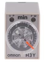 h3y-4-ac200-230-5m Omron H3Y-4 Series DIN Rail, Surface Mount Timer Relay, 200 → 230V ac, 4-Contact, 0.2 → 5 min,