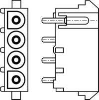 154565 TE Connectivity, Commercial MATE-N-LOK Male Connector Housing, 6.35mm Pitch, 3 Way