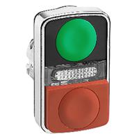 zb4bw7l3740 Schneider Electric Harmony XB4 Series Green, Red Momentary Push Button Head, 22mm Cutout, IP66, IP69K
