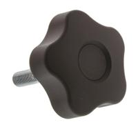 69963 Elesa  Black Multiple Lobes Clamping Knob, M8, Threaded Stud