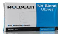 g0702 Reldeen Blue Powder-Free Vinyl Disposable Gloves, Size 8, Medium, 100 per Pack