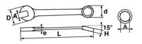 50a-22 SAM Combination Spanner, 22mm, 55/64in, Metric, Height Safe, Double Ended, 253 mm Overall