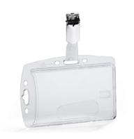 8005-19 Durable Transparent Acrylic Badge holder with clip With Badge Reel