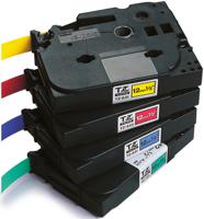 tze-435 Brother White on Red Label Printer Tape, 8 m Length, 12 mm Width