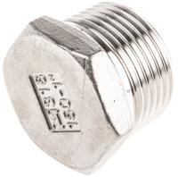 499-3489 RS PRO Stainless Steel Pipe Fitting Hexagon Plug, Male R 1in