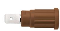 rs-sepb-6453-ni-br Schutzinger Brown Male Banana Socket, Press-In Termination, 32A, 1kV, Nickel Plating
