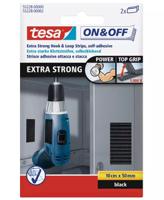55228-00000-02 Tesa Black Hook & Loop Tape, 10cm x 50mm