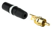 nys373-9 REAN Products Black, White RCA Plug, Gold, 1A