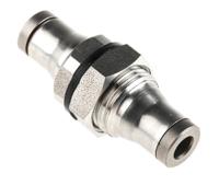 3816-04-00 Legris LF3800 Series Bulkhead Tube-to-Tube Adaptor, Push In 4 mm to Push In 4 mm, Tube-to-Tube Connection Style