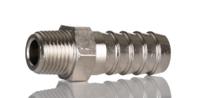 176-2020 RS PRO Hose Connector Hose Tail Adaptor, BSPT 1/8in 10mm ID, 5 MPa, 50 bar