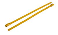 743-6241 RS PRO Cable Tie, Roller Ball, 150mm x 4.6 mm, Yellow Polyester Coated Stainless Steel, Pk-100