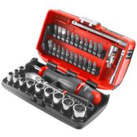 rlnano1pb Facom 38-Piece Metric 1/4 in Standard Socket/Bit Set with Ratchet, 6 point