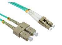 284-7006 RS PRO LC to SC Duplex Multi Mode OM4 Fibre Optic Cable, 3mm, Light Blue, 5m