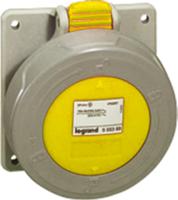 5-553-81 Legrand, P17 Tempra Pro IP66, IP67 Yellow Panel Mount 2P + E Industrial Power Socket, Rated At 16A, 110 V