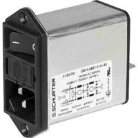 3-103-780 Schurter 10A, 250 V ac Screw Mount Filtered IEC Connector