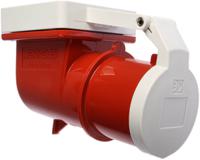 412 MENNEKES IP44 Red Panel Mount 3P + N + E Right Angle Industrial Power Plug, Rated At 32A, 400 V