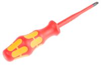 05006466001 Wera Pozidriv Insulated Screwdriver, PZ2 Tip, 100 mm Blade, VDE/1000V, 205 mm Overall