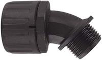 fpa21-m20-45b Flexicon 45° Elbow, Conduit Fitting, 21mm Nominal Size, M20, Nylon 66, Black IP66 rating