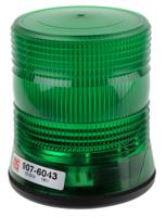 907-6043 RS PRO Green Flashing Beacon, 10 → 100 V dc, Single Point Mount, LED Bulb, IP56