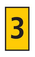 561-03634-wic3-3-pa66-ye HellermannTyton WIC Snap On Clip On Cable Marker, Yellow, Pre-printed "3", 4.3 → 5.3mm Cable, 561-03634