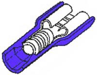 19005-0005 Molex InsulKrimp 19005 Blue Insulated Female Spade Connector, Receptacle, 6.35 x 0.81mm Tab Size, 1.3mm² to 2mm²