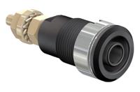 233020-21 Staubli Black Female Banana Socket, 4 mm Connector, Solder Termination, 32A, 1000V, Gold Plating