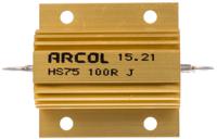 hs75-100r-j Arcol, 100Ω 75W Wire Wound Chassis Mount Resistor HS75 100R J ±5%