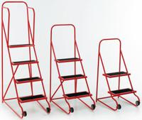 251-980 RS PRO 3 Tread Steel Steps 0.75m Platform Height, Red