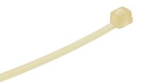 811-1628 RS PRO Cable Tie, Heat Stabilised, 100mm x 2.5 mm, Natural Nylon, Pk-100