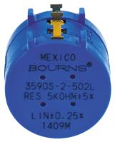 3590s-2-502l Bourns 3590 5kΩ Rotary Potentiometer 10-Turns 1-Gang Panel Mount, 3590S-2-502L