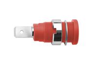 seb-6452-ni-rt-2012 Schutzinger Red Female Banana Socket, 4 mm Connector, 10A, 1000V, Nickel Plating