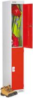 521-342 RS PRO 2 Door Steel Red Industrial Locker, 1800 mm x 300 mm x 450mm