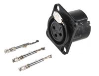 nc3fd-lx-ha-bag Neutrik Panel Mount XLR Connector, Female, 50 V, 3 Way, Silver over Nickel Plating