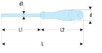 atx9x75 Facom Torx Screwdriver, T9 Tip, 75 mm Blade, 178 mm Overall
