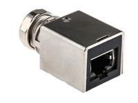 21033812401 HARTING 4 Pole M12 Socket to 8 Pole RJ45 Socket Adapter