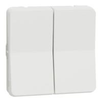 mur39022 Schneider Electric White Rocker Light Switch, 2 Way, 2 Gang, Mureva Styl