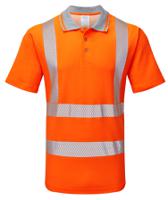 lfe924-nb-5xl PULSAR LFE901 Orange Men Hi Vis Polo Shirt, 5XLin
