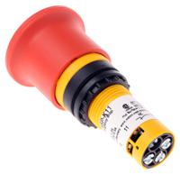 121610-c22-pvt45p-k11 Eaton C22-PVT Series Twist Release Emergency Stop Push Button, Panel Mount, 22mm Cutout, 1 NO + 1 NC, IP66, IP67, IP69