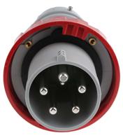 2186337 Scame IP67 Red Cable Mount 3P + N + E Industrial Power Plug, Rated At 63A, 415 V