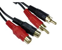 286-2821 RS PRO Male RCA x 2 to Female RCA x 2 RCA Cable, Black, 3m