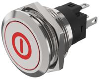 82-61512a14b001 EAO 82 Series Illuminated Illuminated Push Button Switch, Latching, Panel Mount, 22.3mm Cutout, SPDT, Red LED, 240V,