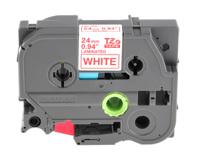 tze-252 Brother Red on White Label Printer Tape, 8 m Length, 24 mm Width